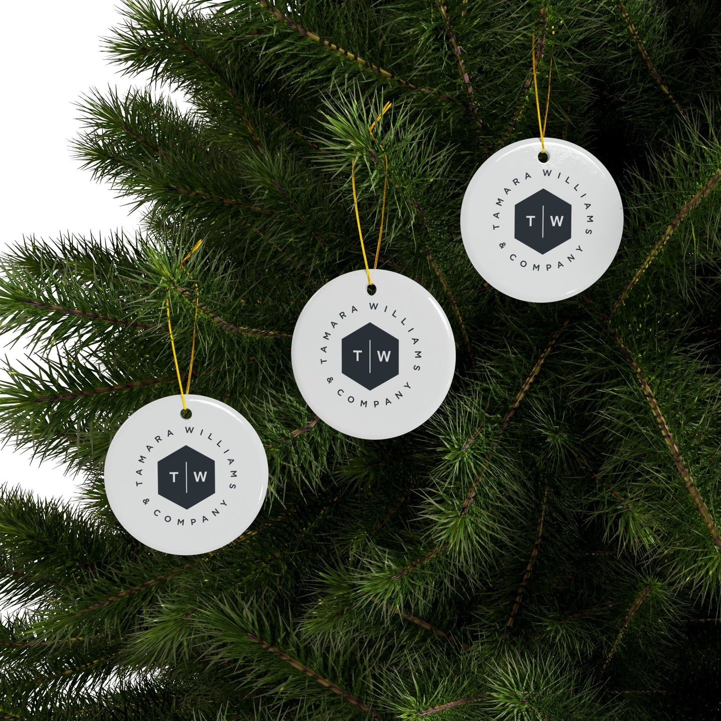 TWCO Ceramic Ornaments, 2-Side Print, (1pc, 3pcs, 5pcs, 10pcs)